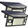 INTELAMP Luce Solare Led Esterno,1300LM Lampada Solare da Esterno con Sensore di Movimento,4000mAh 3 Modalità Luci da Esterno IP65 Impermeabili per Giardino,Garage (Integrato - 2 Pezzo)