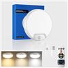 Homelist Plafoniera LED con Sensore di Movimento, Plafoniera Ricaricabile a Batteria Funziona in Modalità Wireless con Telecomando, 3 Temperature di Colore Lampada da Soffitto per Cucina Doccia Bagno