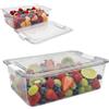 OCEANO Contenitore per Alimenti Trasparente con Coperchio a Clip Organizer Frigorifero Impilabile Salvaspazio Vaschetta Plastica per Frutta Verdura Cestino Organizzatore Dispensa Cucina 31x20.5x10cm