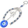 COOPHYA Ornamento da Appendere in Lega Blu per Protezione dal Malocchio Occhio Turco Elefante a Ferro di Cavallo e Porta Fortuna per Casa e Ufficio