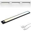 Brendz Armadio LED con Sensore di Movimento, 40 cm, 3 Temperature di Colore | Dimmerabile, Magnetica Ricaricabile, Luce Notturna, Lampada per Armadio, Nero