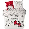 SAHINLER créateur d'univers Hello Kitty - Copripiumino Hello Kitty Fiocchi, 220 x 240 cm + 2 federe 63 x 63 cm, 100% cotone, colore: Ecru