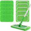 Katomi 10 Pièces Cuffietta Microfibra per Swiffer, Panni Cuscinetti per Mocio in Microfibra di Ricambio, Straccio Lavapavimenti per Uso Umido e Secco,Panni Riutilizzabili microfibra (verde)