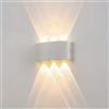 Voltix Applique da Parete LED 6W, Lampada da Parete per Interni ed Esterni, Luce Calda, Design Moderno in Alluminio, Lampada da Muro Impermeabile, Facile da Installare (Luce Calda 3000K, Bianco)