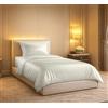 Dorian Home - Parure Copripiumino Singolo in 100% Raso di Cotone 300 Fili, Composto da Sacco Copripiumino 155x210 cm + 60 cm di patella e 1 Federa 52x82 cm con 3 Volani
