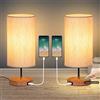 GLUROO Set di 2 Lampade da Tavolo con Controllo Touch, 3 Temperature di Colore e Luminosità Continua, Porte di Ricarica USB, Lampadine da Comodino 2 per Soggiorno, Camera dei Bambini, Ufficio