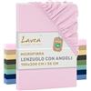 Lavea® Lenzuolo con Angoli Singolo Maxi 100x200 cm - Microfibra Morbida e Traspirante - Per Materassi fino a 35 cm - Con Elastico Tutto Intorno - Certificato OEKO-TEX - Rosa