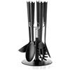 Guzzini Cooking Set Mestoli Antiaderente con Base, Attila Veress, 19 x h35 cm, Cromato