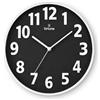 VIRTIME Orologio da parete moderno, Orologio a muro Diametro 35. silenzioso e con numeri in rilievo (Nero)