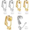 Zimocepuz Convertitore Clip per Orecchini,8 Pezzi Convertitore Clip per Orecchini E 8 Pezzi Cuscinetti in Silicone per Orecchini,Argento E Oro,Clip per Orecchini Non Forati