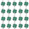 SUNNYCLUE 1 scatola 60 pezzi Ciondoli per Il Giorno di San Patrizio Smalto Ciondoli A Quadrifoglio Ciondolo Verde Trifoglio Irlandese Pianta di Buona Fortuna Ciondolo A Quadrifoglio In Argento Ciondol