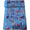 Arprani, copriletto indiano 100% cotone Kantha, set di copriletti fatti a mano, reversibile, set di copripiumini di lusso vintage con motivo floreale e uccelli