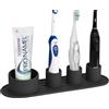 Linkidea Portaspazzolino elettrico, Supporto per spazzolino in silicone per manico grande, Organizer per spazzolino da banco a 4 scomparti compatibile con Oral-B DB4010, Pro 100 CrossAction(nero)