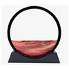 AzureLeap Sabbia in Movimento Liquido, Paesaggio 3D con Sabbia Marina, Decorazione Rotonda in Vetro per Scrivania, Casa e Ufficio（Rosso-12 pollici）