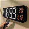 Opis Technology Clock 1 Orologio Digitale da Parete Grande 41cm, Arancio | Display LED da muro, alimentazione di rete con cavo da 5 m, telecomando, timer e cronometro.