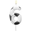 BOXOB Candelina Calcio, Candele con Numeri di Compleanno Calcio Decorazioni Torte a Tema Sportivo per Feste di Compleanno Forniture Decorazioni per Bambini e Bambine (Numero 6)