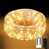 Liyade Tubo luminoso da 10 m, 200 LED con telecomando, diametro 7,5 mm, per esterni, IP65, impermeabile, 8 modalità, dimmerabile e timer, tubo luminoso a LED, per interni ed esterni, Natale, giardino, feste