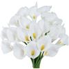 Nzoike Fiori Artificiali Giglio di Calla 20 Pezzi Mazzo di Fiori Bianco Fiori in Lattice Giglio di Calla Fiori Finti per Decorazioni Soggiorno Bagno Decorazione per La Casa Composizione Floreale