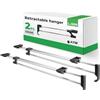 ATM appendiabiti estraibili per armadio 2 pezzi 500 mm cromo lucido 6 kg | Asta telescopica, scorrimento salvaspazio, struttura in acciaio, organizzazione guardaroba, uso domestico quotidiano