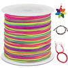 LEREATI 0.8mm Filo Nylon per Braccialetti, 100m Cordoncino per Braccialetti Coda di Topo Cordoncino Natalizio, Macrame Corda per Collane Perline Gioielli Fai da Te (Colore)