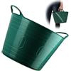 KADAX Cesto in plastica flessibile con manici, cesto portabiancheria, multifunzionale, per giocattoli, multiuso, contenitore rotondo per vestiti, cestino universale (verde, 15 L)