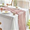 ZephyrHome Runner da Tavola Rosa Polveroso - Runner Boho in Garza da Formaggio in Poliestere, Tulle Rustico Chic per Decorazioni di Matrimonio, Baby Shower, Feste di Compleanno e Tavola Elegante, 90 x 300 cm