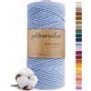 goldmariechen Himmelblau (azzurro cielo) Corda macramè premium 3 mm x 100 m, 100% cotone, filo di cotone per fai da te, decorazione murale, acchiappasogni e artigianato