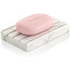 WORHE Portasapone in marmo naturale bianco, autodrenante