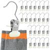 TETEWEVER 24 mollette da bucato in acciaio inox, antiscivolo, girevoli a 360°, con mollette in metallo, per vestiti, pantaloni, scarpe, asciugamani