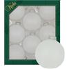 Krebs Glas Lauscha - Decorazioni natalizie/decorazioni per albero di Natale in vetro - Palline tinta unita - Quantità: 8 pezzi - Colore: bianco neve - Dimensioni: circa 7 cm