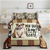 Loussiesd Set di biancheria da letto per bambini con bulldog carino per bambini kawaii cani piumino piumone/trapunta per amanti del cane griglia per tutte le stagioni trapunta king