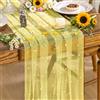 Artoid Mode - Runner da tavolo in tulle giallo con perle, 70x300 cm, decorazione per la cucina, ideale per interni, vacanze, matrimoni, compleanni e feste
