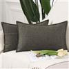 Madizz 2 Pezzi Lino in Poliestere Copricuscini Morbido Decorativo Fodere per Cuscino Lusso Stile per Divano Camera da Letto 30x50 cm Taupe Scuro