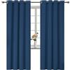 YSTELLAA Tende 100% Oscuranti Per Interni 2 Pezzi, 140×225cm, Effetto Lino, Tende Termiche, Con Anelli, Tenda Termica Isolante Freddo E Caldo, Fonoassorbenti, Moderne, Blu