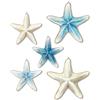 Putuo Decor Decorazione da parete con stella marina blu e bianco (set di 5), decorazione da appendere in stile nautico per case costiere, bagno, bordo piscina (non 3D)