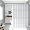 Whoiy Tenda da Doccia 80x200 cm Bianca, Impermeabile Anti Muffa e Asciuga Rapidamente Tenda da Doccia con Occhielli, Tenda da Bagno in PEVA Trasparente Bianca per Vasca da Bagno con Anelli per Tenda