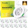 Fondiiz Faretti LED da Incasso per Cartongesso Luce Calda 2700K, Set di 12 | 5W 480LM Faretto Led Incasso Orientabili Ultrasottili, IP44 Faretti LED Soffitto incasso per Bagno, Diametro foro 70-80mm