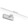 Klighten Lampada da Specchio a LED per Bagno 12W 40cm Lampada bagno 585LM Bianco Freddo 6000K Moderno Bagno Luce per Trucco, 180°Regolabile, 40CM, Argento