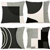 ZWJD Federa per Cuscino Decorativa in Lino 45x45 Set di 4 Fodere per Cuscini Motivo Geometrico Fodere per Cuscini per Divano Camera da Letto Divano Cuscino per Esterno 45x45 A083-18