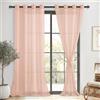 DWCN Tende con occhielli, in voile trasparente, set da 2 pezzi, per soggiorno, cameretta dei bambini, camera da letto, colore: rosa cipria, 240 x 140 cm (altezza x larghezza)