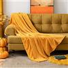 MIULEE Coperta Plaid in Pile 1 Pezzo Velluto Giallo 150x200 CM