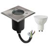 ENERGMiX Faretto da pavimento a LED da 8 W, in acciaio inox, rettangolare, con lampadina a LED, luce bianca calda, 2000 kg, portata IP67
