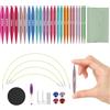 Snovire Set di Brevi Ferri Circolari Intercambiabili, Ferri Circolari Mini da 5 cm con Custodia e Accessori, 12 Diametri di Ferri da 3-8 mm, 4 Lunghezze Regolabili da 20-40 cm (12 Paia)