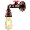 KAWELL Creativo Vintage Applique da Parete Industriale Retro Lampada a Muro | Ferro Tubo dell'acqua, Lampada da Parete, E27 60W Max, per Ristorante Cucina Caffè Bar Camera da letto