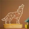 Lightzz N/A, lampada notturna a LED con illusione ottica 3D, motivo lupo, per bambini, ragazzi, uomini, decorazione per camera da letto, alimentazione USB, colore bianco caldo