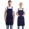 BIGHAS Grembiule stile H con tasca posteriore per donne, uomini, regolabile, grande, confortevole, cucina, casa, cucina, cucina, 12 colori, Navy, Large