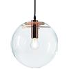 Generic Plafoniera per Camera da Letto Lampada a Sospensione Moderna con Sfera di Vetro Camera da Letto Soggiorno Lampadario Trasparente per Interni (Oro rosa/150MM)