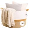 BELMIN Cesta Portabiancheria Sporca XL -Ø50cm- Grande Portabiancheria con Manici, Cesto Biancheria, Cesto Panni Sporchi, Porta Giochi Bambini e Laundry Basket di Design