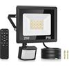 TailcasLED Faretto LED da Esterno con Sensore di Movimento 25W | 48 Led 3000K/4000K/6500K IP66 Impermeabile, Telecomando, 2100LM Luci Faretto LED Interno ed Esterno per Giardino, Cortile
