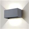 ENCOFT 24W Applique da Esterno, Luci da Esterno COB LED IP65 | Lampada da Esterno a Parete Impermeabile 6000K in Alluminio Plafoniera da Parete per Giardino Balcone Grigio